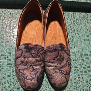 Soul Naturalizer Womens Alexis Flat Loafer 8.5 Floral Faux Leather Slip On Shoes